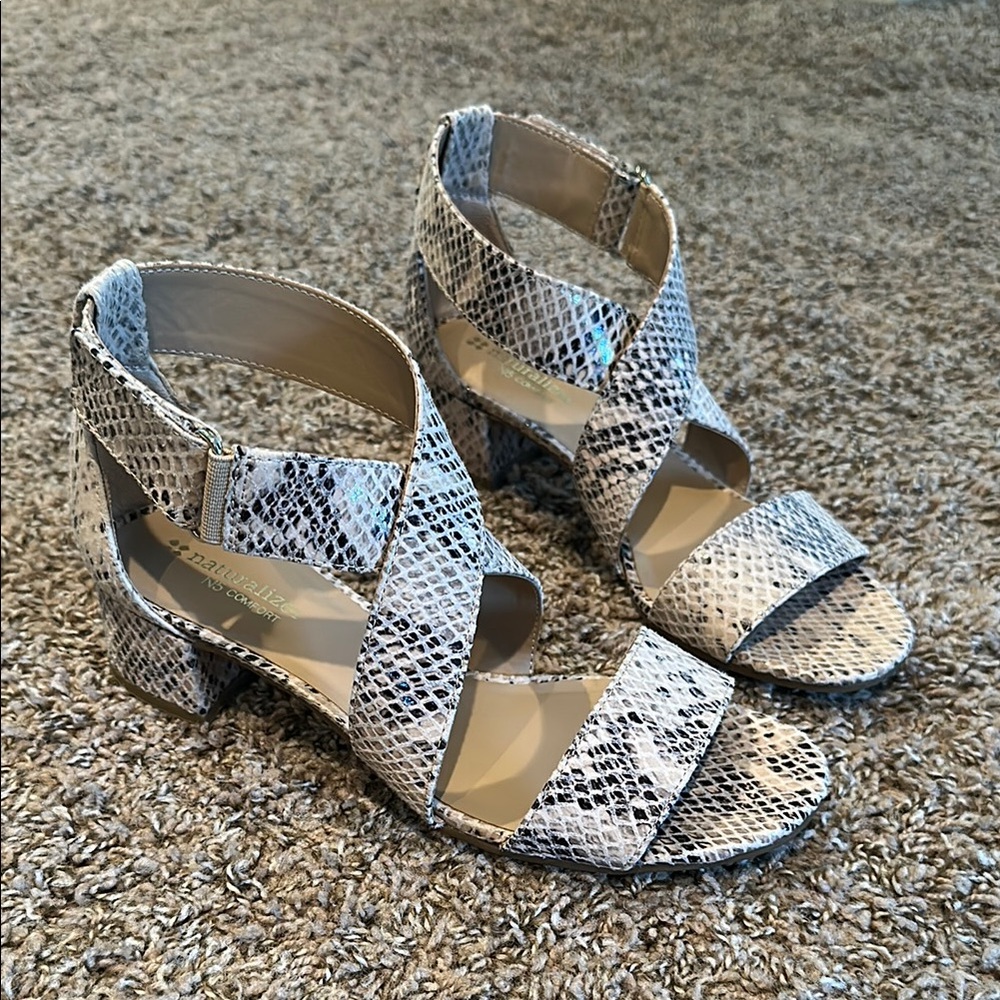Naturalizer Snakeskin Strappy Sandals